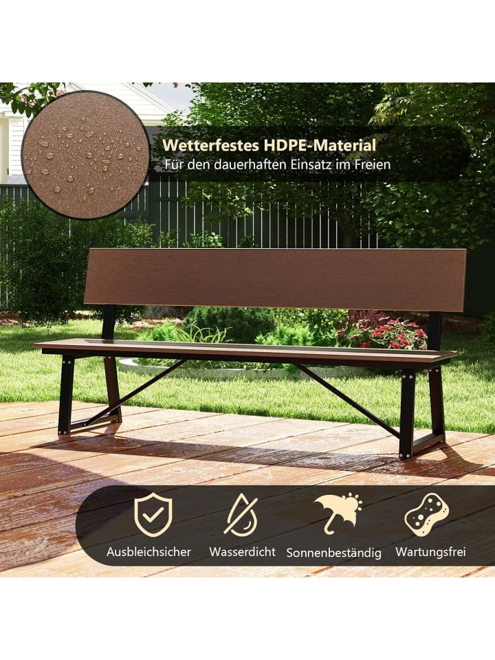 COSTWAY Gartenbank 183x52x85cm in Braun günstig kaufen onesize