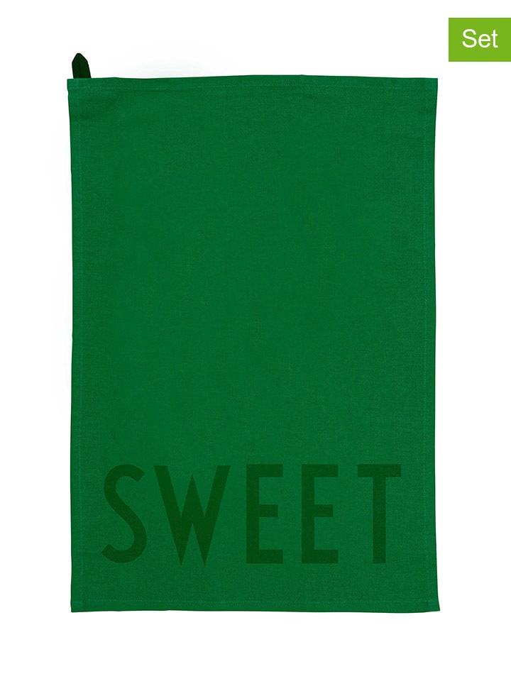 Design Letters 2er-Set: Geschirrtücher in Grün - (L)60 x (B)40 cm günstig kaufen onesize