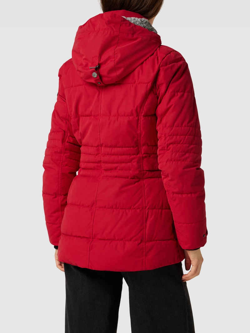 Steppjacke mit Webpelzbesatz in rot