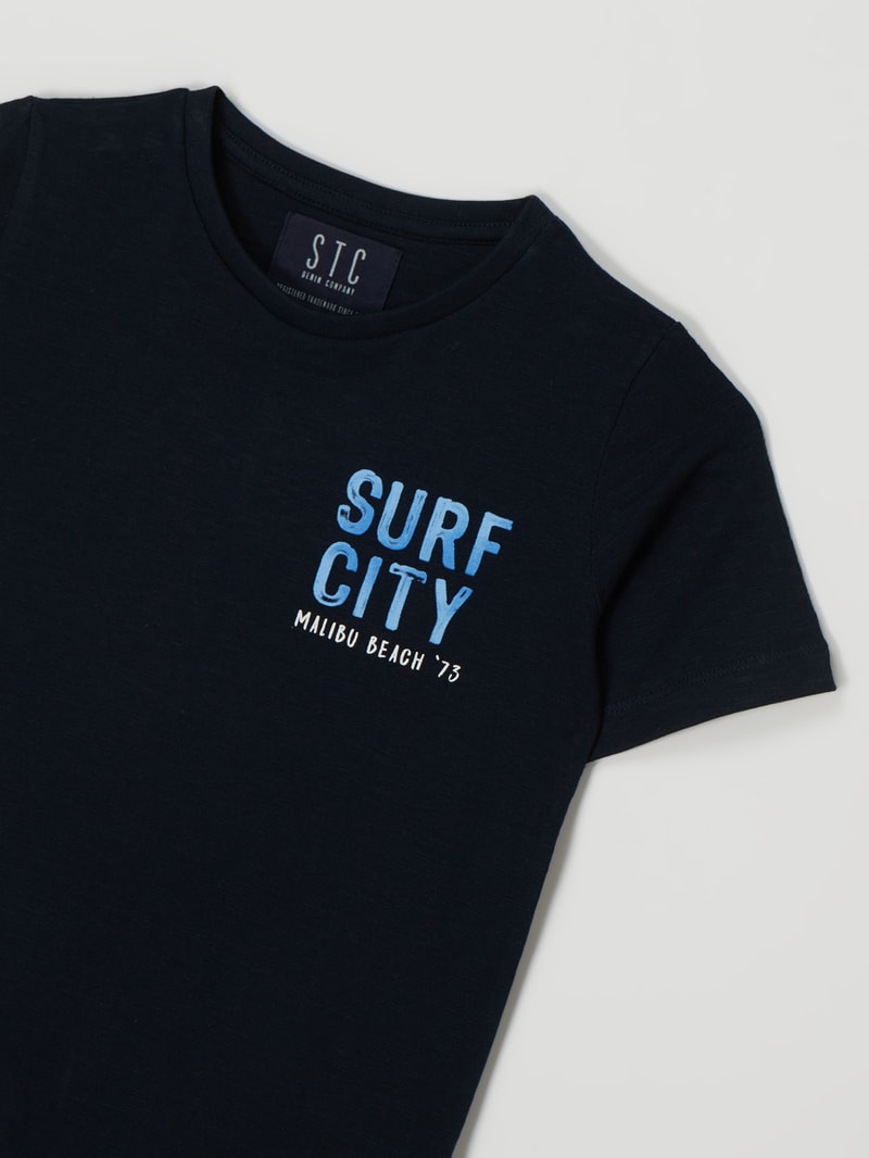 T-Shirt aus Baumwolle in marineblau