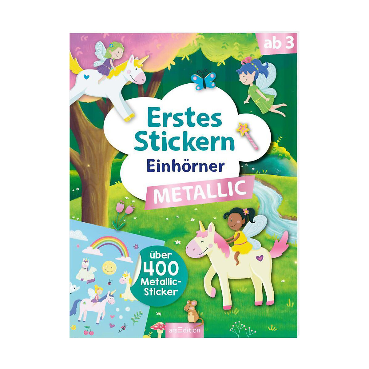 Erstes Stickern Metallic - Einhörner