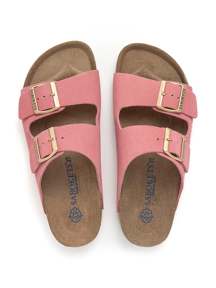 SABOKETS Leder-Pantoletten in Rosa günstig kaufen