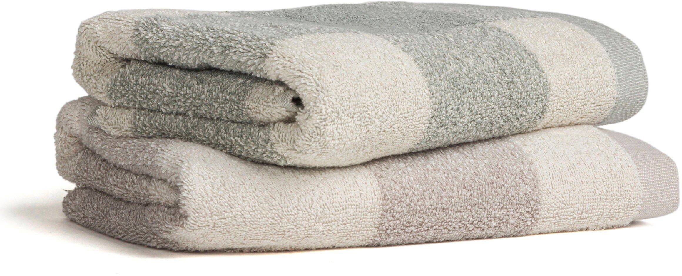 Möve Duschtuch Timeless Karo, Jacquard-Walkfrottier (1-St)