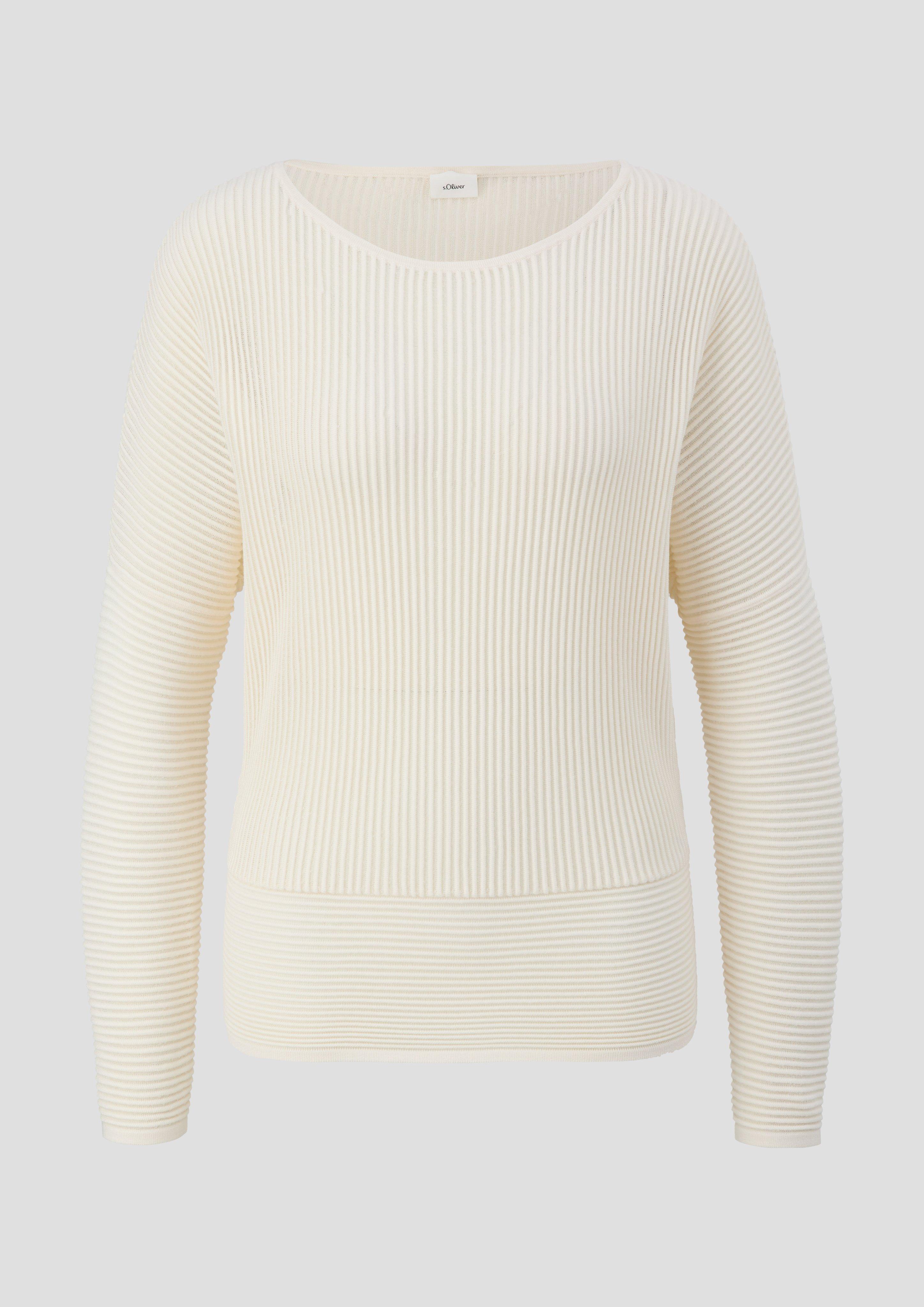 Rippstrickpullover aus Viskosemix  2135845-0700