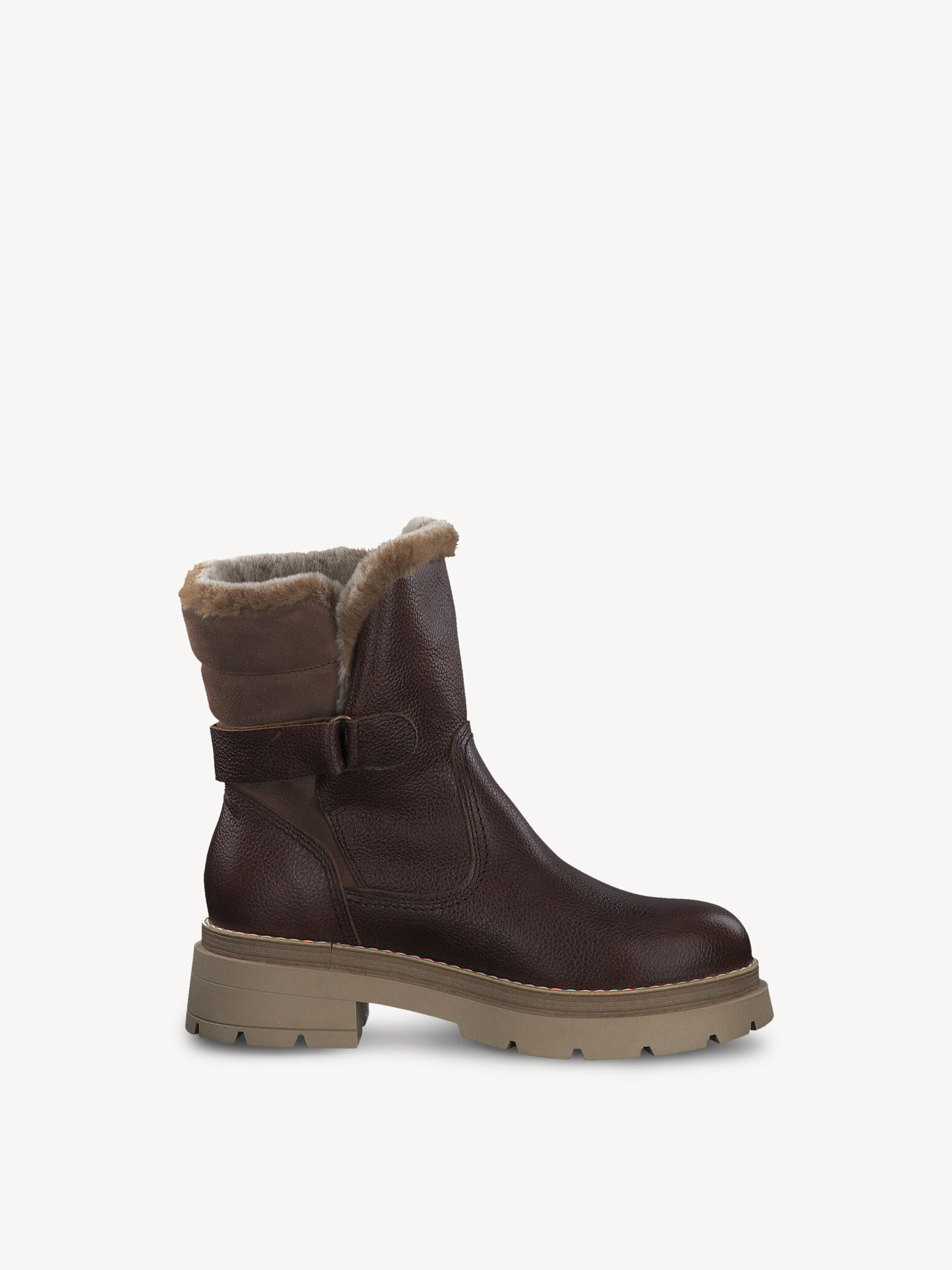 Bottine en cuir - marron doublure chaude