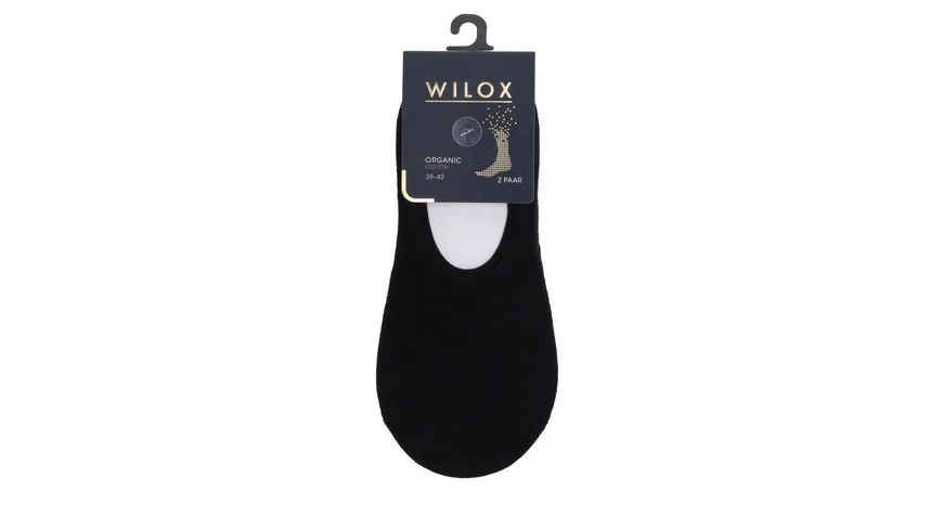 WILOX Herren Füßlinge ORGANIC COTTON 2er Pack schwarz