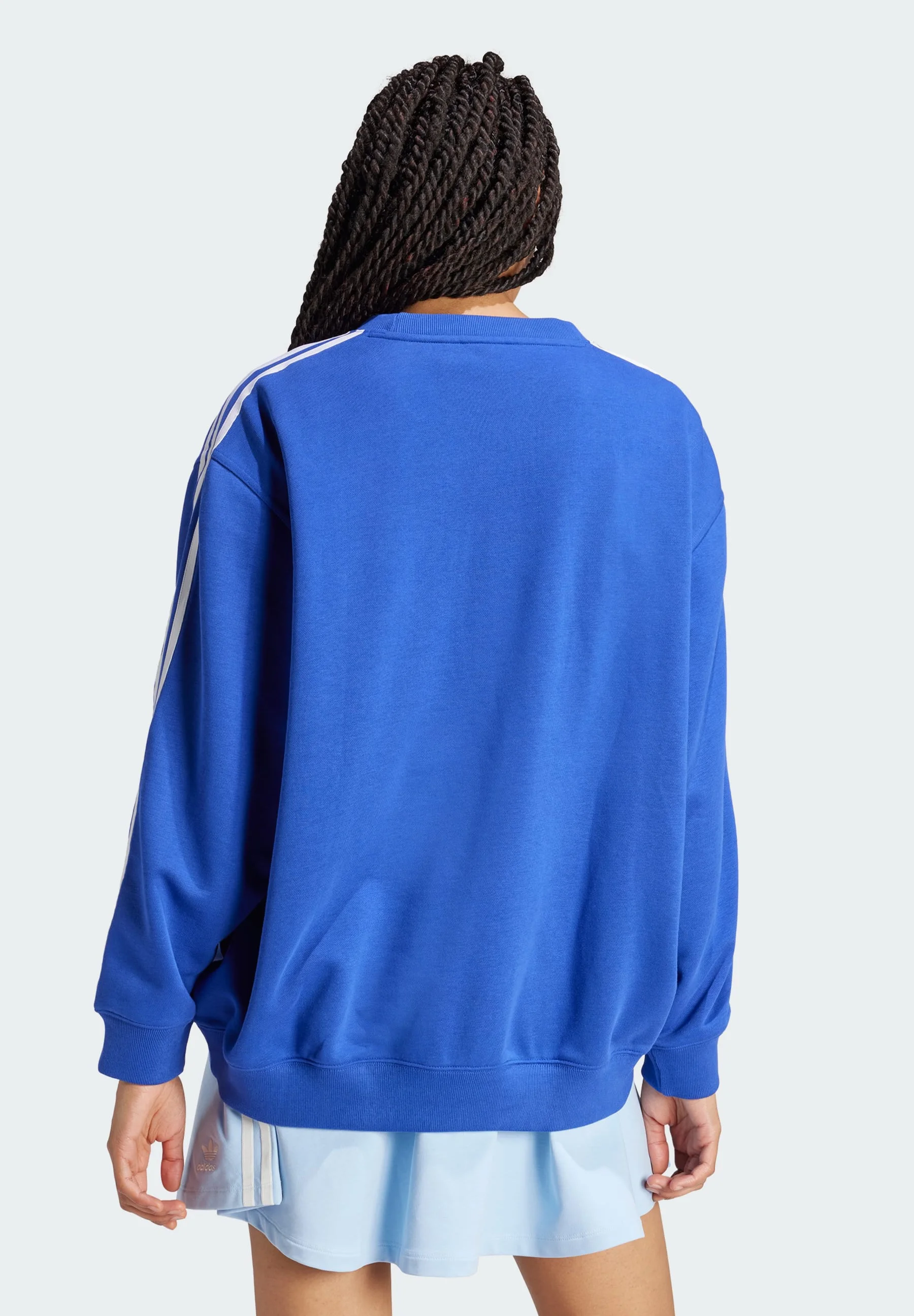 Sudadera adidas Originals de cuello redondo extragrande con tres rayas