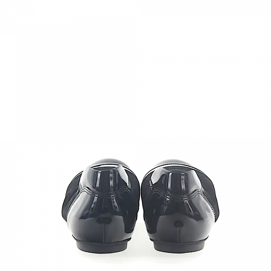 Hogan - Ballerinas WRAP 144 Veloursleder schwarz Lackleder schwarz - schwarz