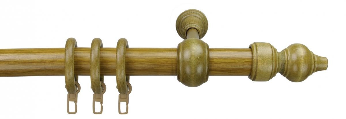 Bella Casa Stilgarnitur Gardinenstange 28 mm Ø, 120 cm, eiche rustikal