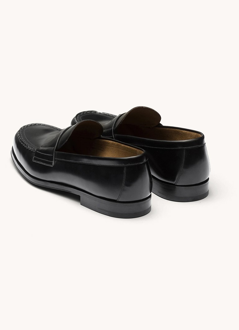 Prada leather loafer with logo