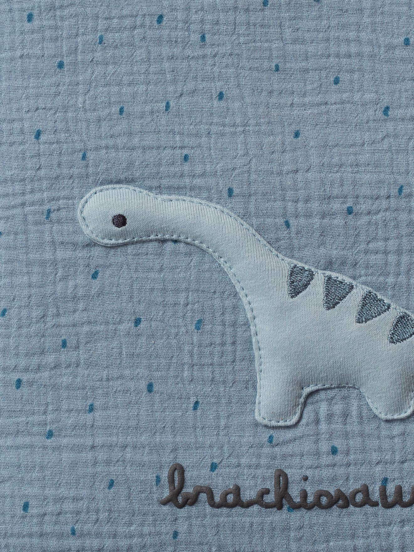 Tour de lit / tour de parc pare-chocs PETIT DINO bleu grisé imprimé