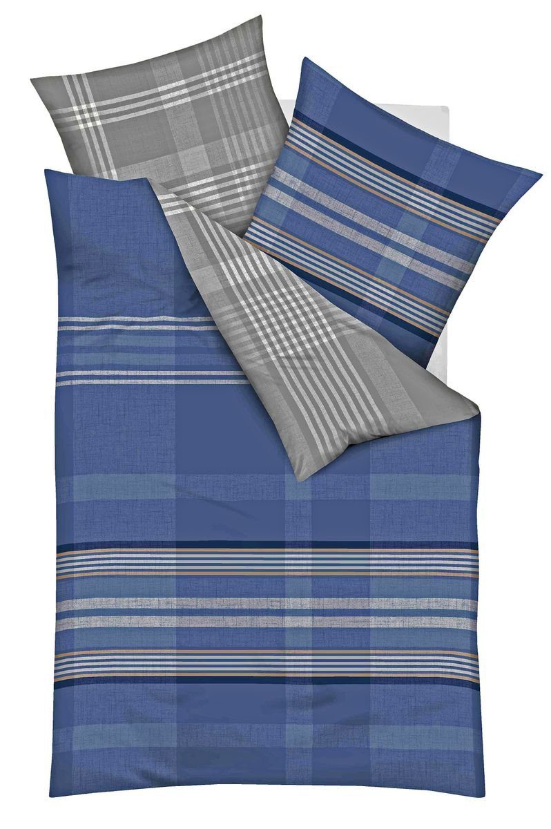 Wendebettwäsche JACK by Kaeppel Fein Biber Wende Bettwäsche 2 tlg. Beyond Blau Grau, JACK, Biber, 2 teilig, Kuschelbettwäsche für besonders romantische Stunden