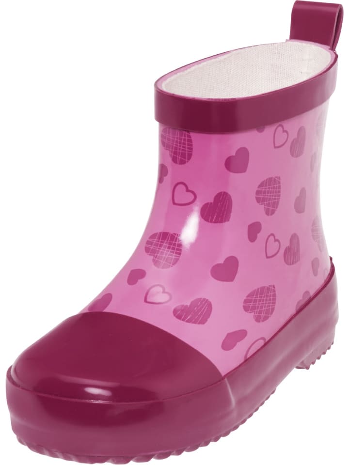 Playshoes Gummistiefel Halbschaft Herzchen in Pink günstig kaufen