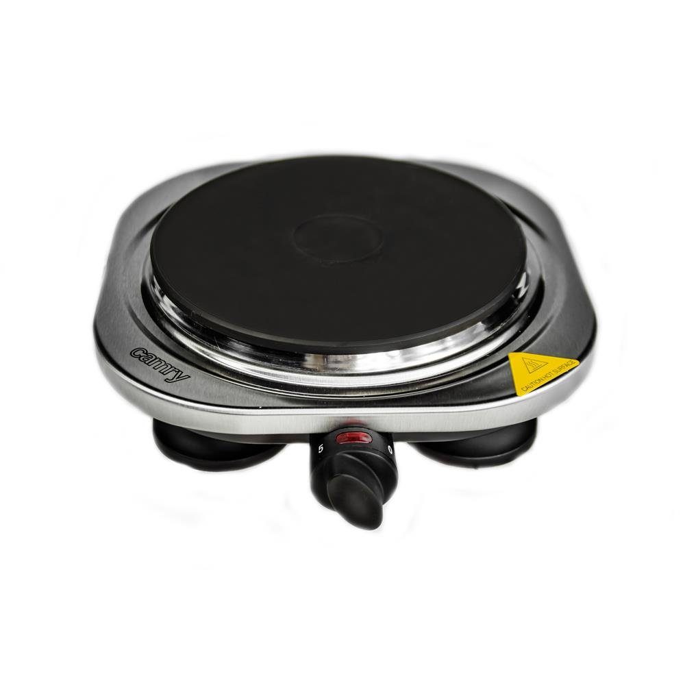 Camry Einzelkochplatte CR 6510 Einzelkochplatte, Mini-Kochplatte, Kochfeld, Camping, Garten, silber