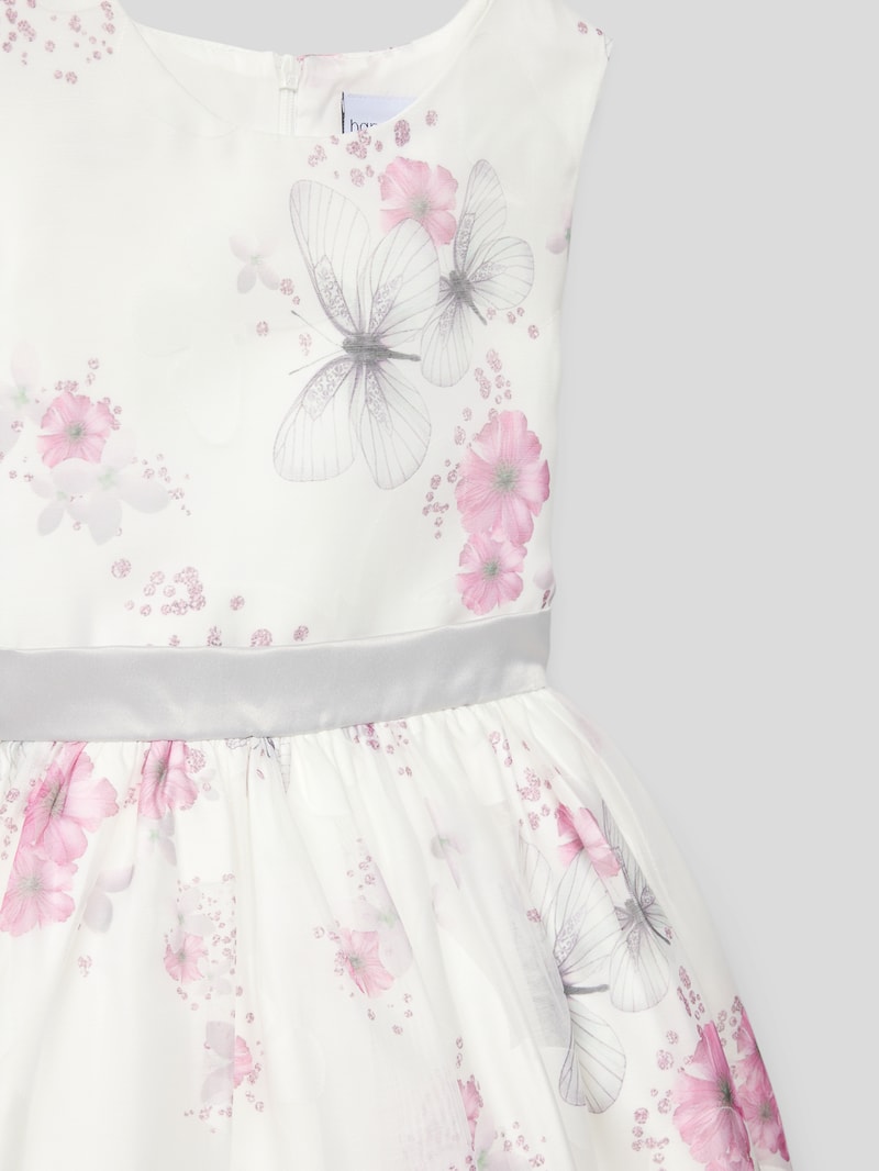 Kleid mit Allover-Muster in offwhite