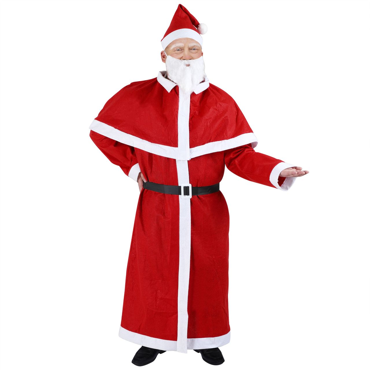 DEUBA Weihnachtsmannkostüm 5-tlg 135cm rot/weiß/schwarz
