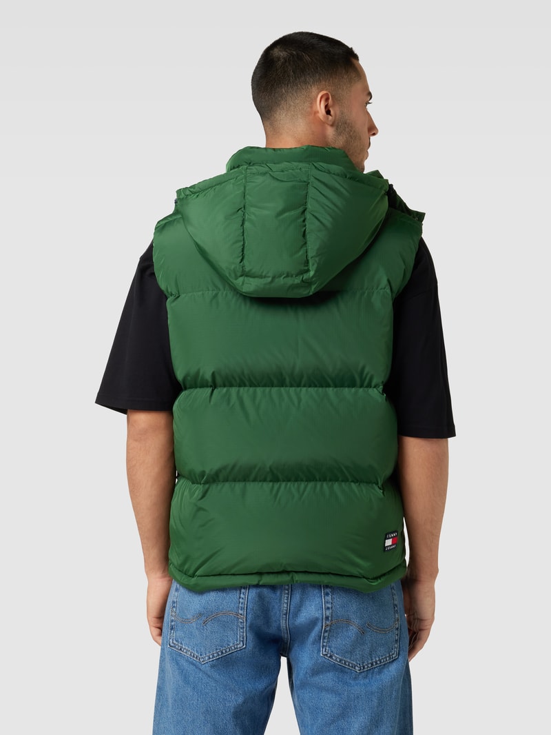Steppweste mit Label-Patch Modell 'ALASKA' in dunkelgrün meliert