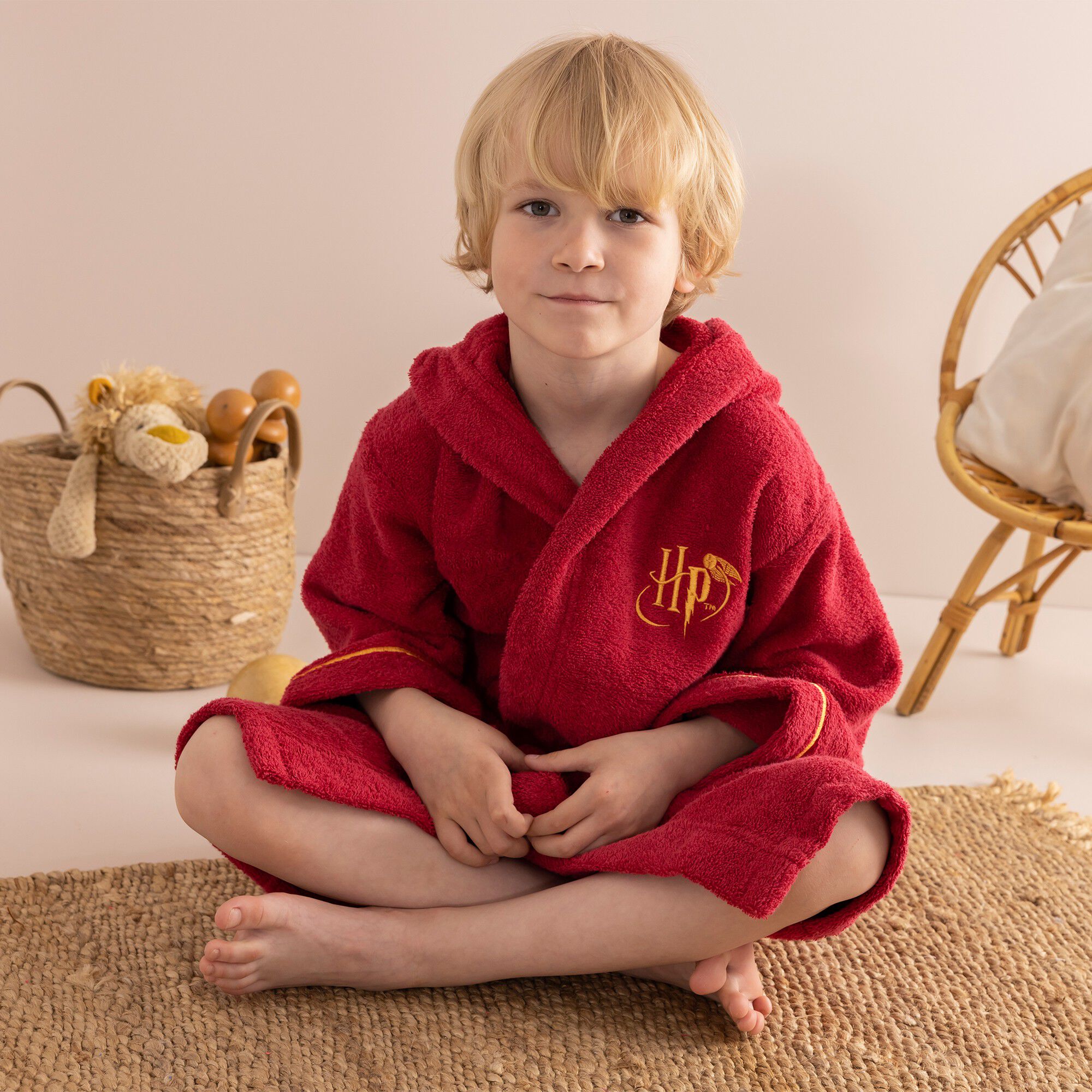 Peignoir enfant à capuche Harry Potter éponge coton