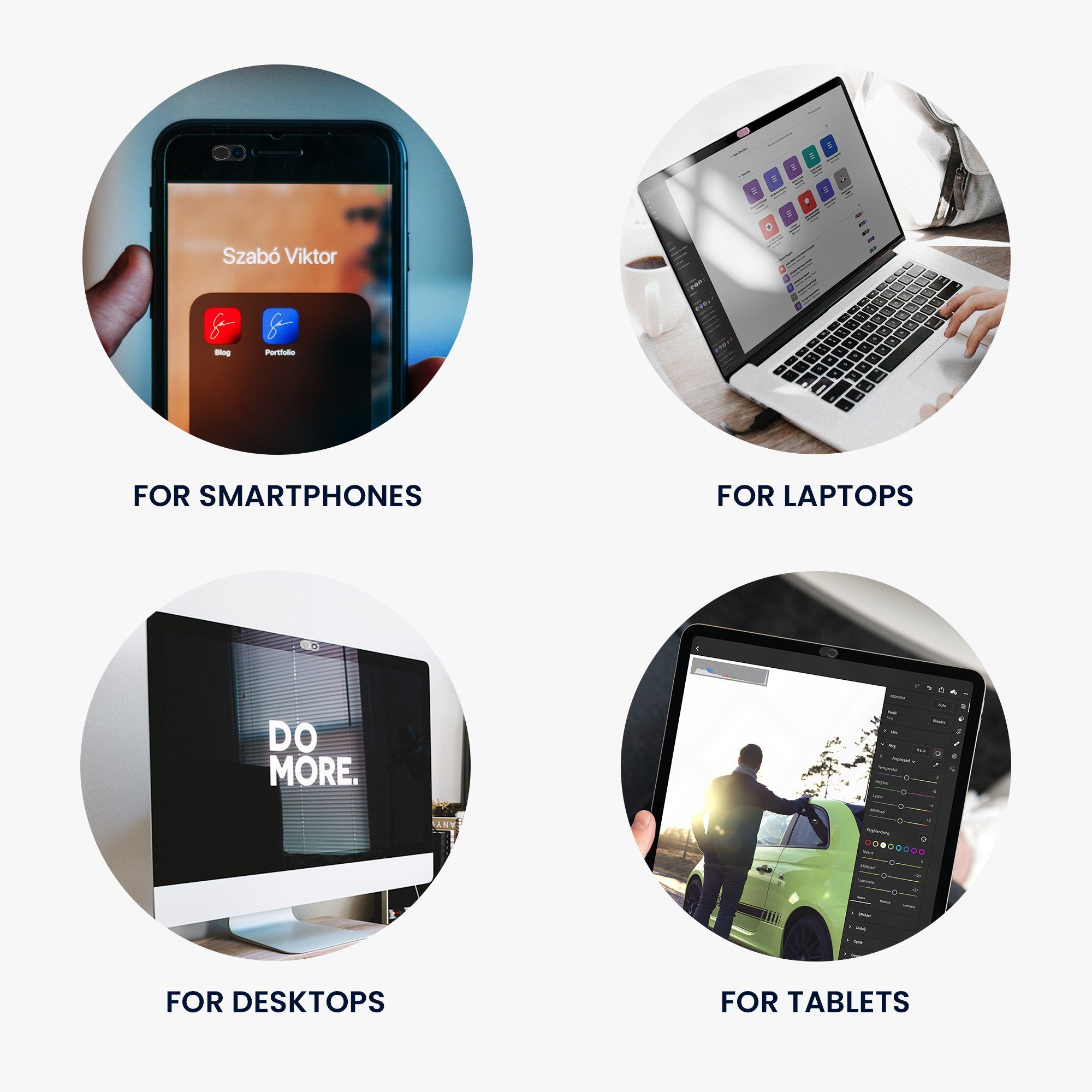 kwmobile Webcam Abdeckung für Tablet Laptop Notebook u.a. Webcam (3x Kamera Cover ultra dünn - Metall Schutz Schieber Slider)