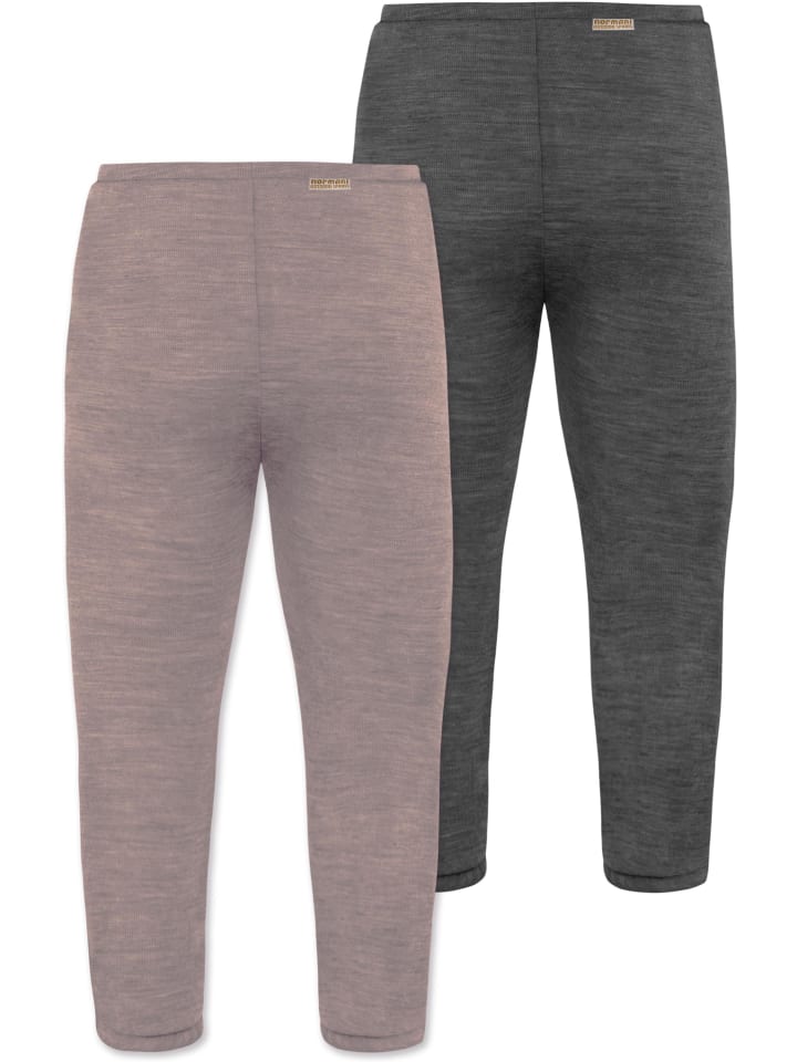 Normani Outdoor Sports 2er Pack Baby Merino Unterhose mit Füßen in Anthrazit/Rosa günstig kaufen