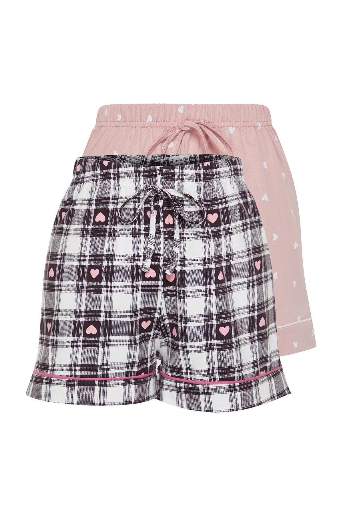 Trendyol Collection  Mehrfarbige 2er-Pack herzgestrickte Pyjamahosen aus 100 % Baumwolle THMSS24PJ00024