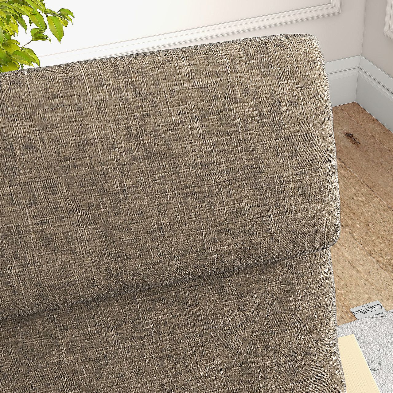 HOMCOM Relaxsessel Ruhesessel mit Armlehne Leinenbezug Holzgestell Braun