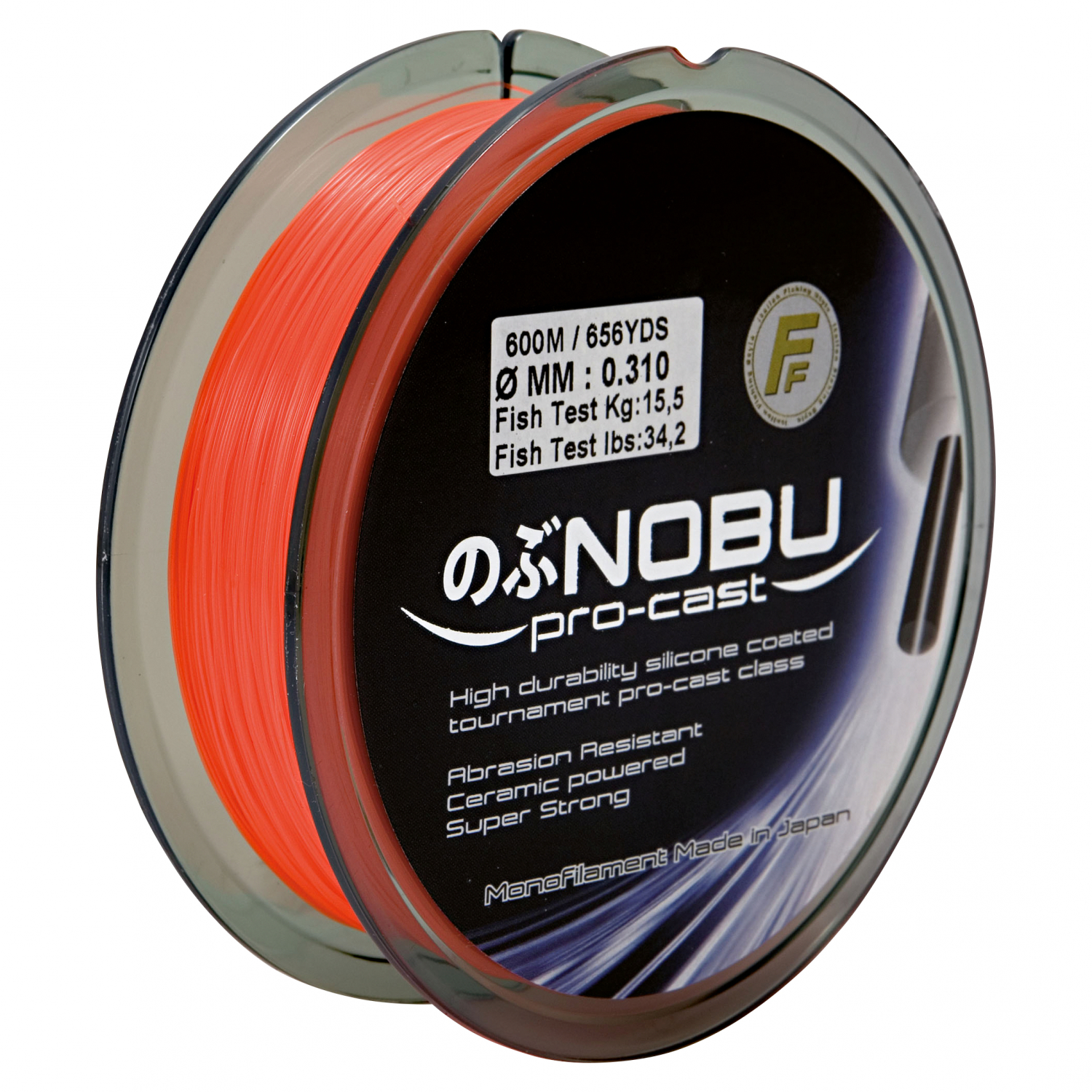 Lineaeffe Angelschnur FF Nobu Pro Cast Hi-Viz (Orange Hi-Viz, 600 m)