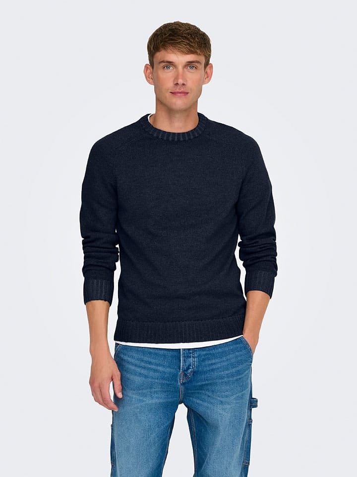 ONLY & SONS Pullover in Dunkelblau günstig kaufen
