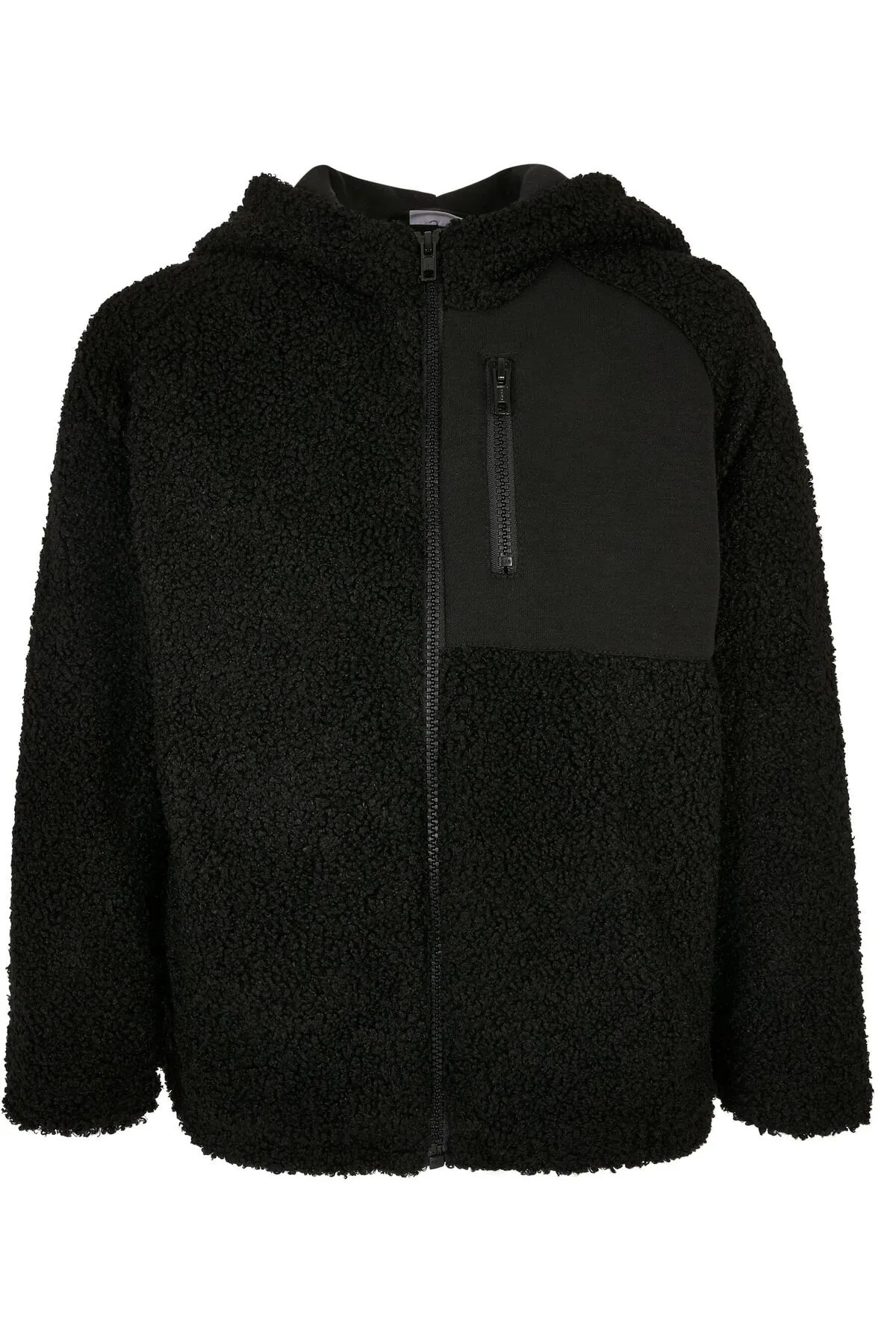 Urban Classics  Herren-/Jungen-Sherpa-Jacke mit Reißverschluss und Kapuze