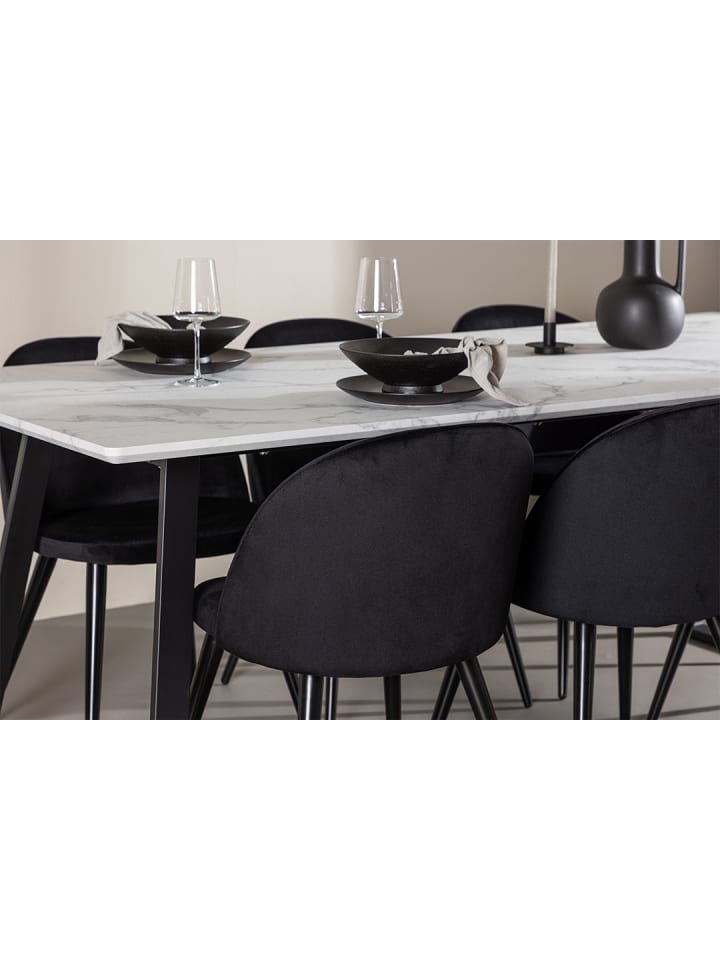 ebuy24 Essgruppe Malaga (7-teilig) Schwarz 200 x 90 cm günstig kaufen onesize