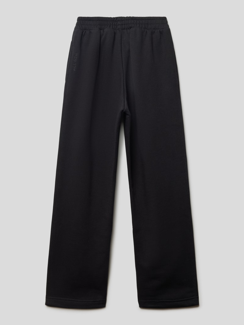 Sweatpants mit Label-Print in schwarz