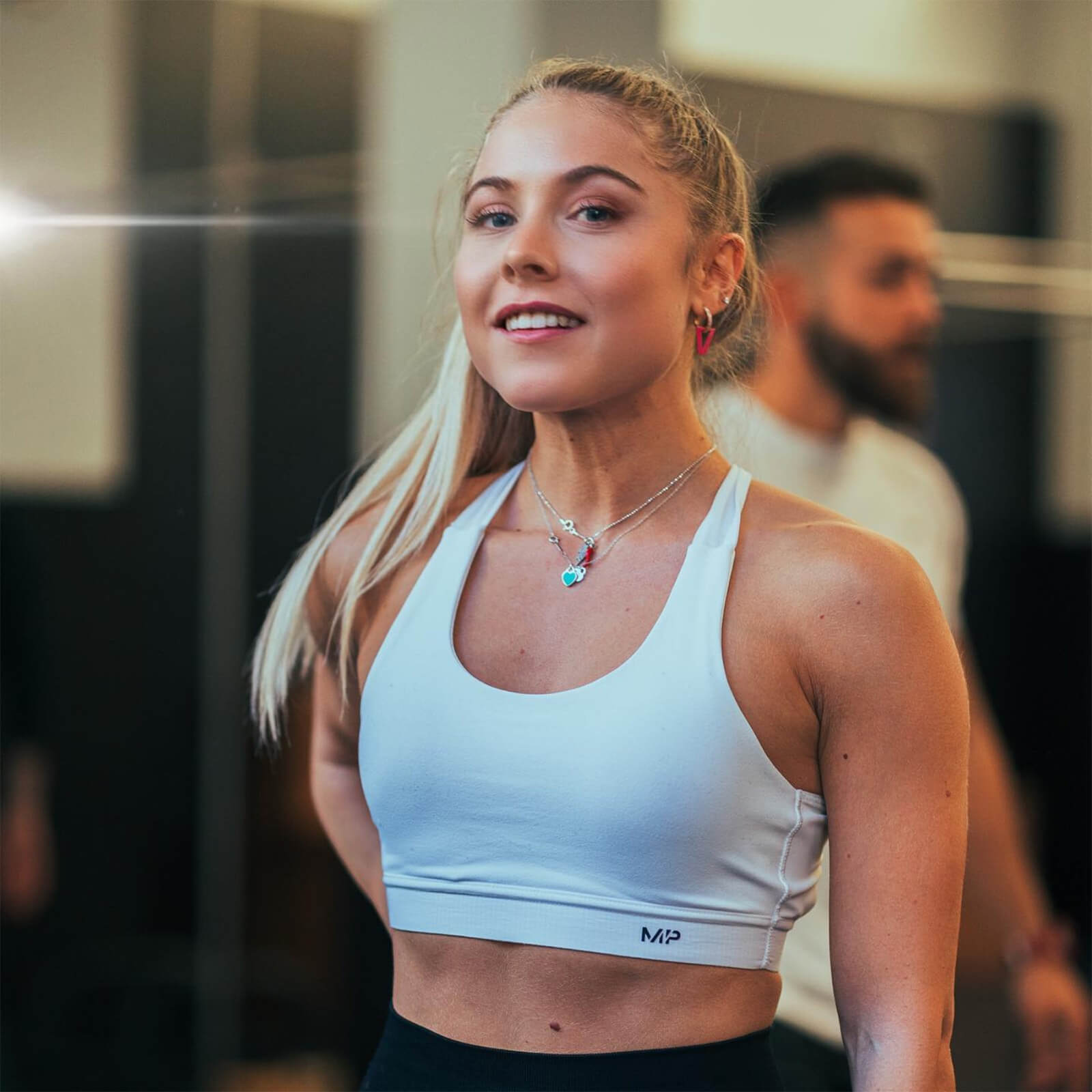 Brassière de sport à dos croisé MP Power pour femmes – Blanc