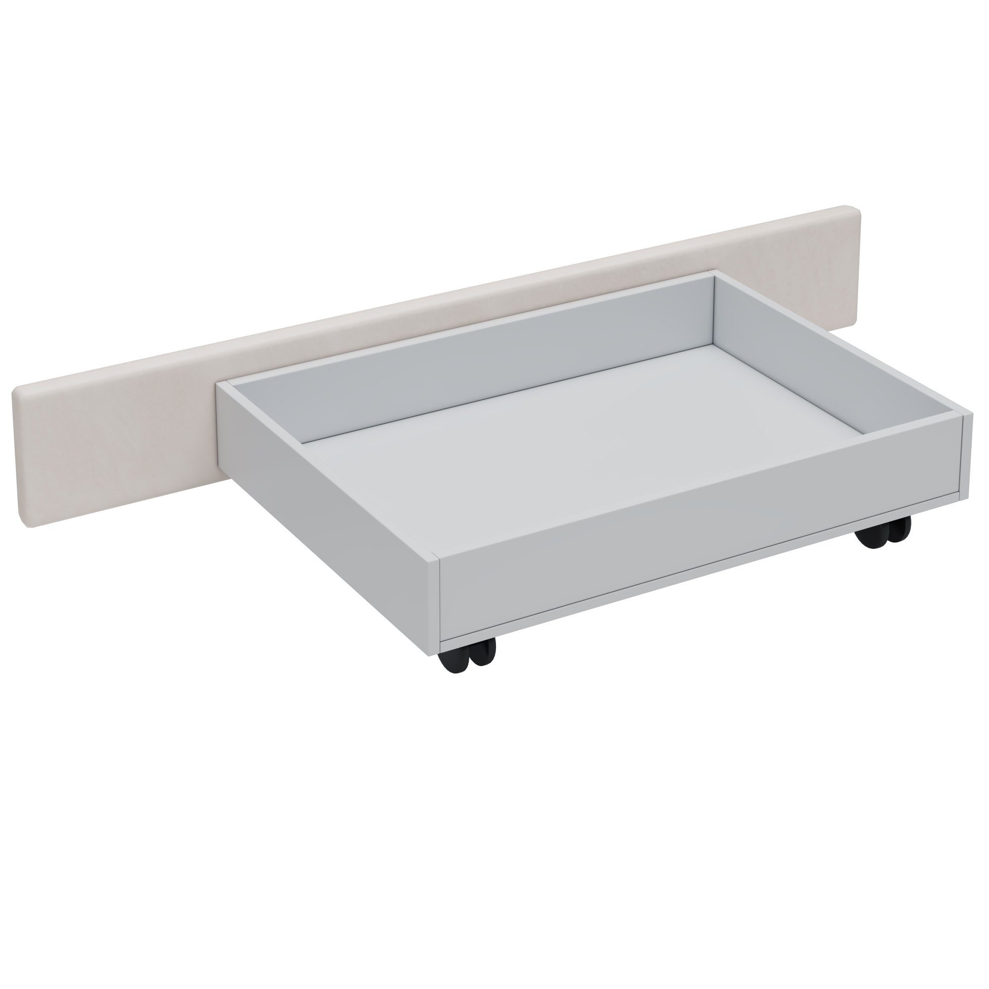 HAUSS SPLOE Polsterbett Polsterbett Doppelbett Funktionsbett Bettrahmen mit Schubladen (180 x 200 cm, Lattenrost und Rückenlehne, Matratze nicht enthaltet), Ohne Matratze