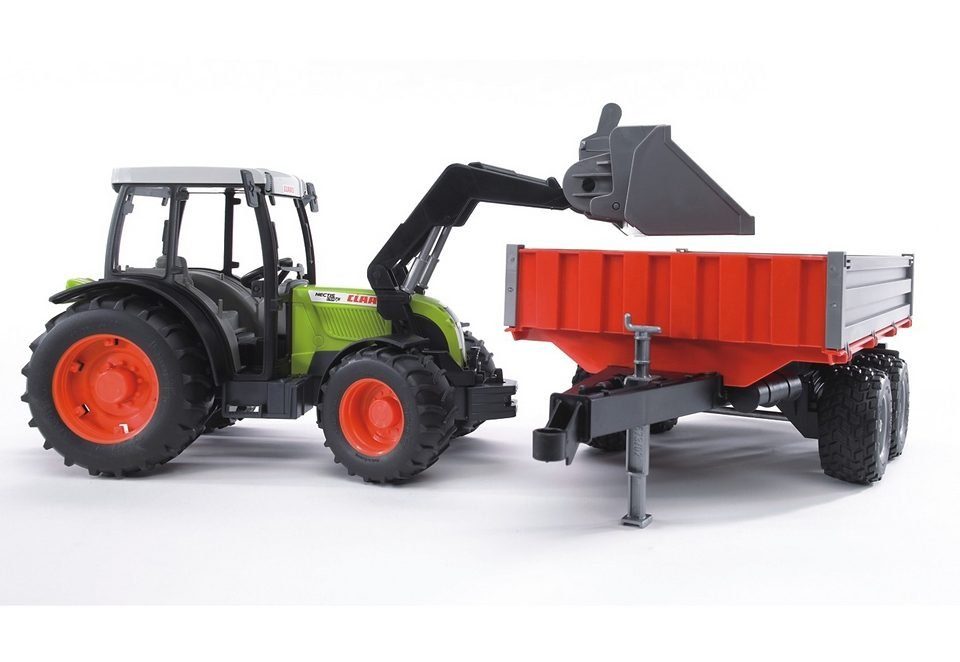 Bruder® Spielzeug-Traktor Claas Nectis 267 F mit Frontlader und Bordwandanhänger, Made in Germany