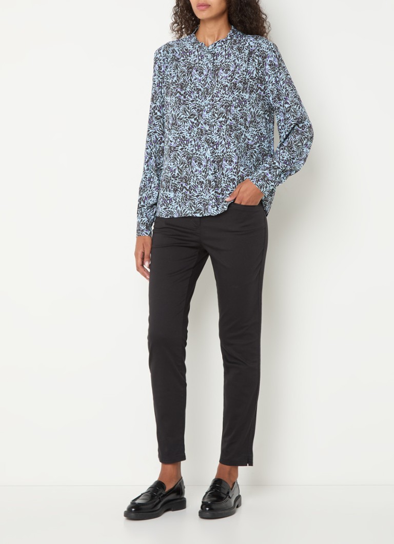 Marc O'Polo Denim Blouse with print and V-neck
