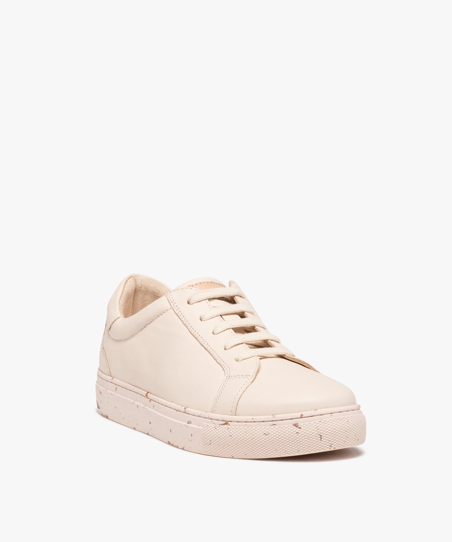 Baskets femme unies dessus et intérieur cuir - Organicraft beige | GEMO