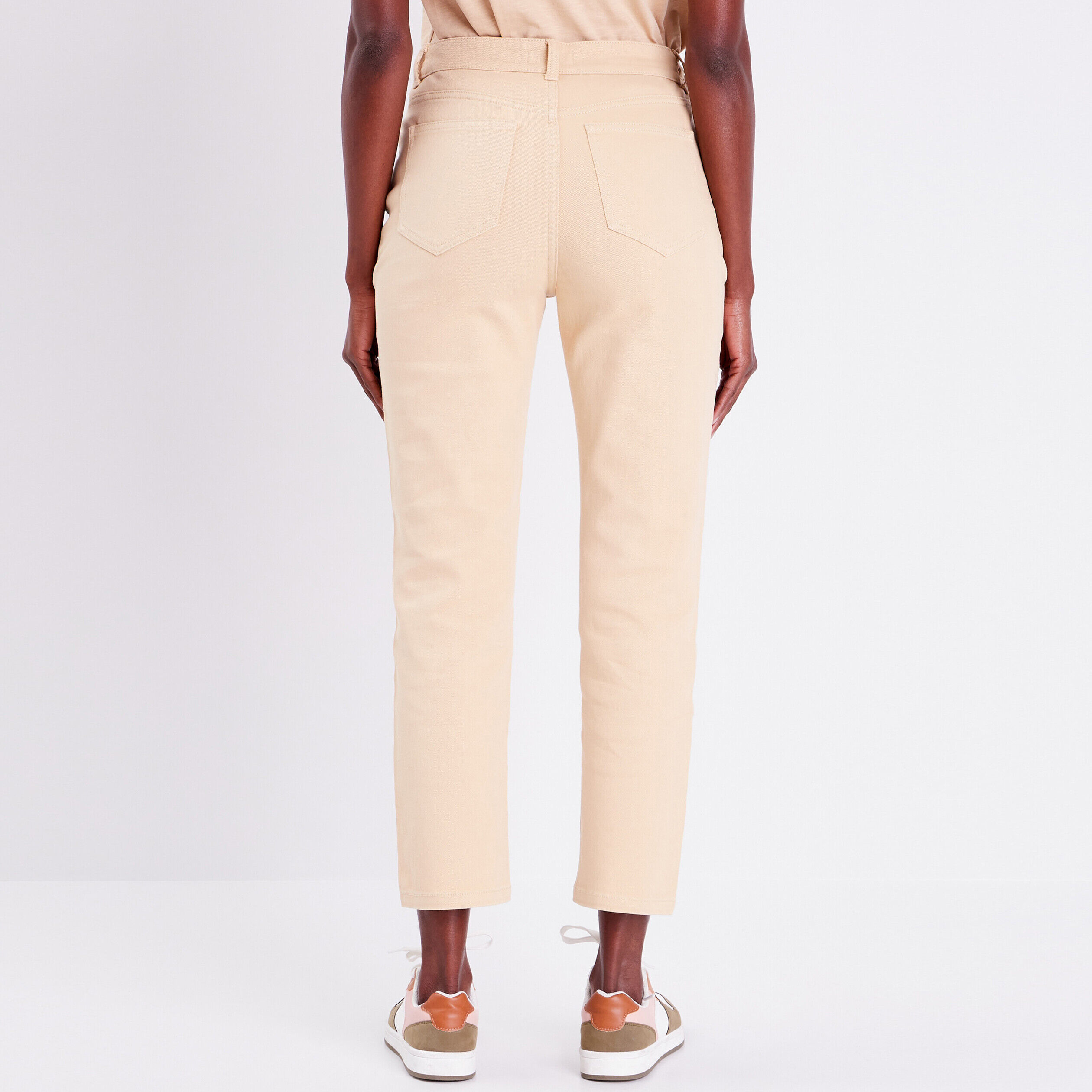 Jeans regular détails tressés sable femme | Cache Cache