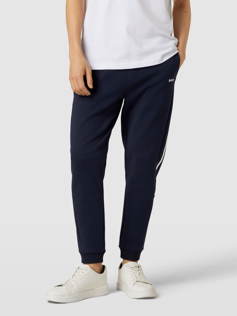 Sweatpants mit Label-Detail Modell 'Hadiko' in marineblau