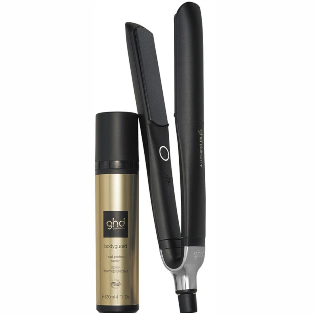 ghd platinum+ Glätteisen schwarz & bodyguard Hitzeschutz Pflegebundle