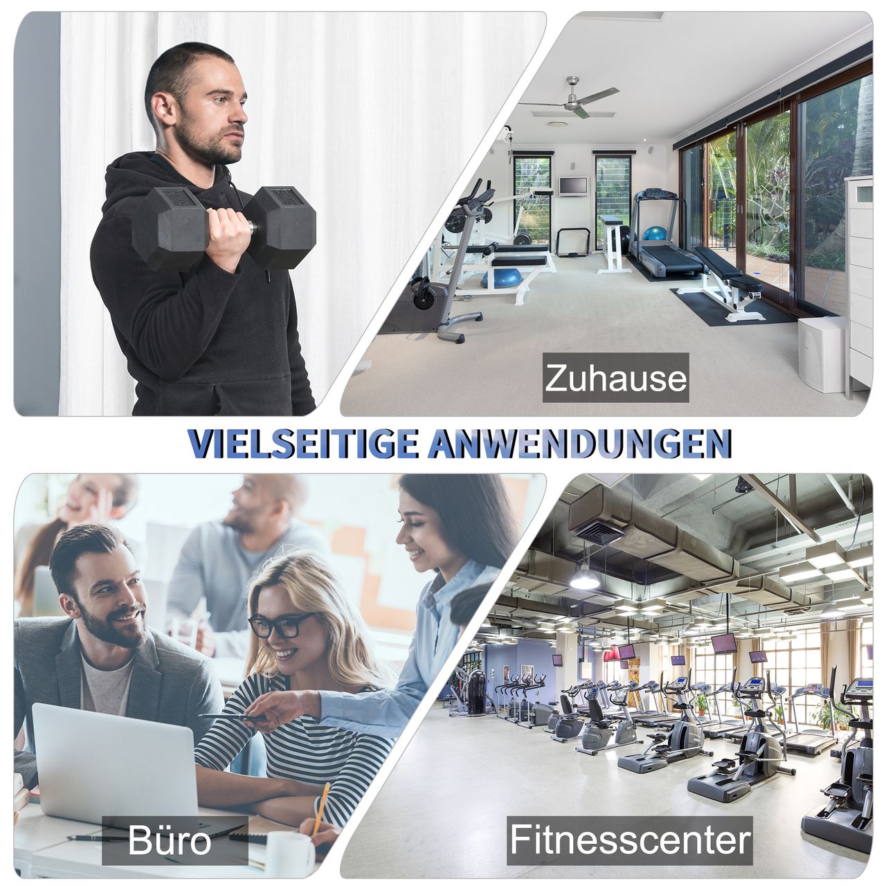 HOMCOM Gummi-Hantel Fitness Hantel Kurzhantel für Trainingsraum schwarz 20 KG