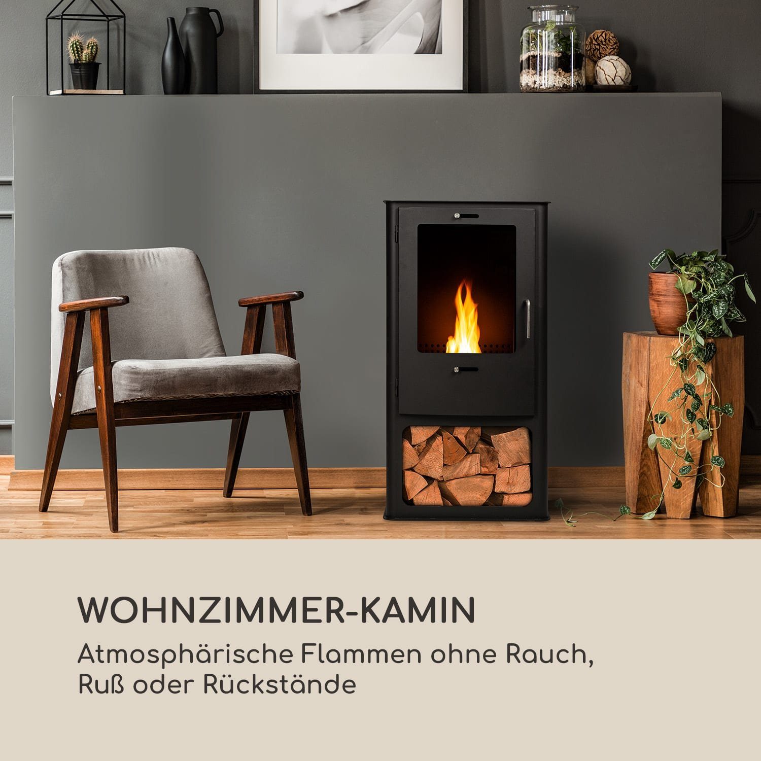Blumfedt Echtfeuer-Dekokamin Fiamme Cantal Ethanol-Kamin
