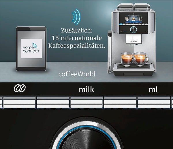 SIEMENS Kaffeevollautomat EQ.9 plus connect s500 TI9558X1DE, extra leise, automatische Reinigung, bis zu 10 individuelle Profile