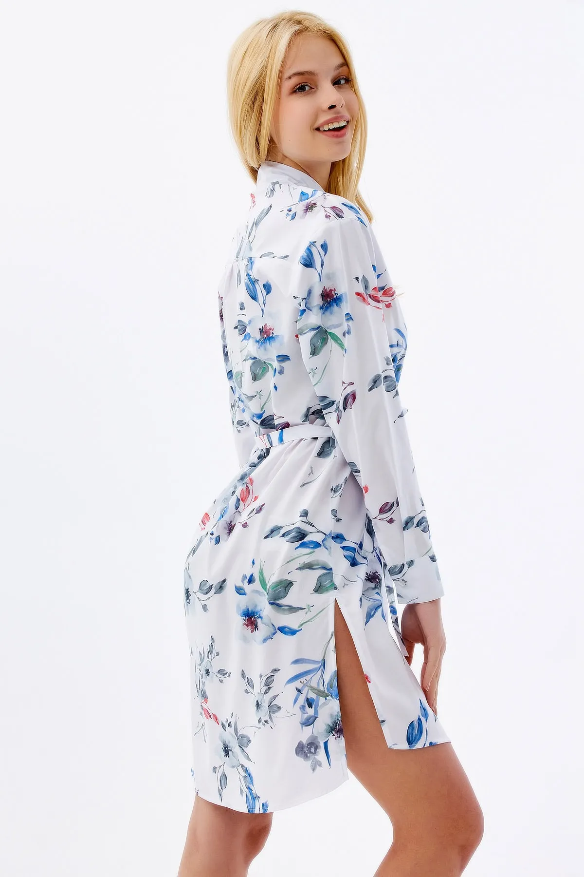 Pattaya  Damen-Minikleid mit Gürtel und Blumenmuster P21s201-0882