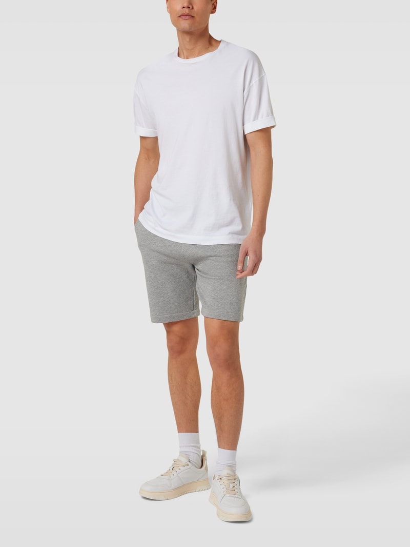 Sweatshorts mit Logo-Stitching in mittelgrau