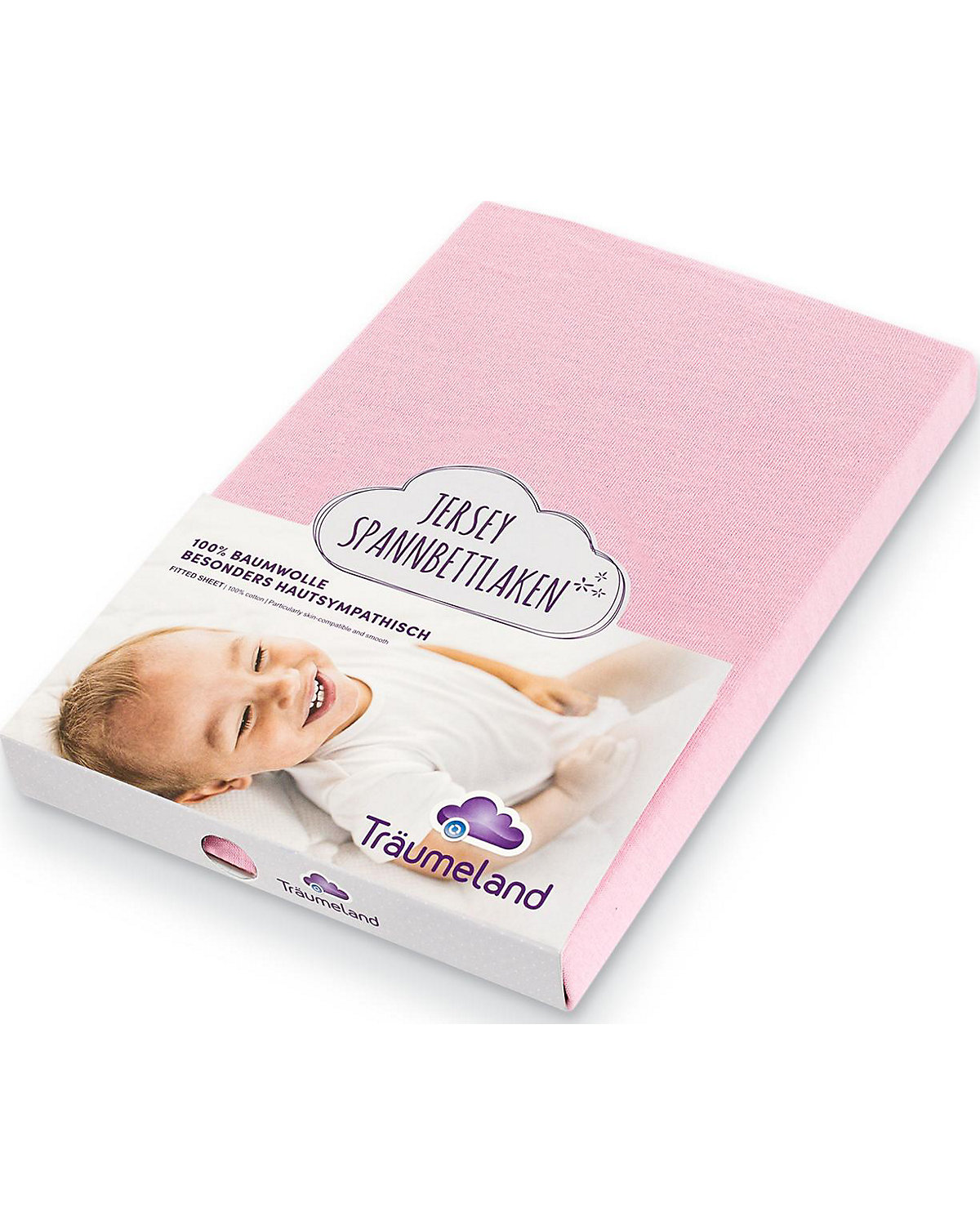Spannbetttuch Jersey rosa 60 x 120 cm + 70 x 140 cm