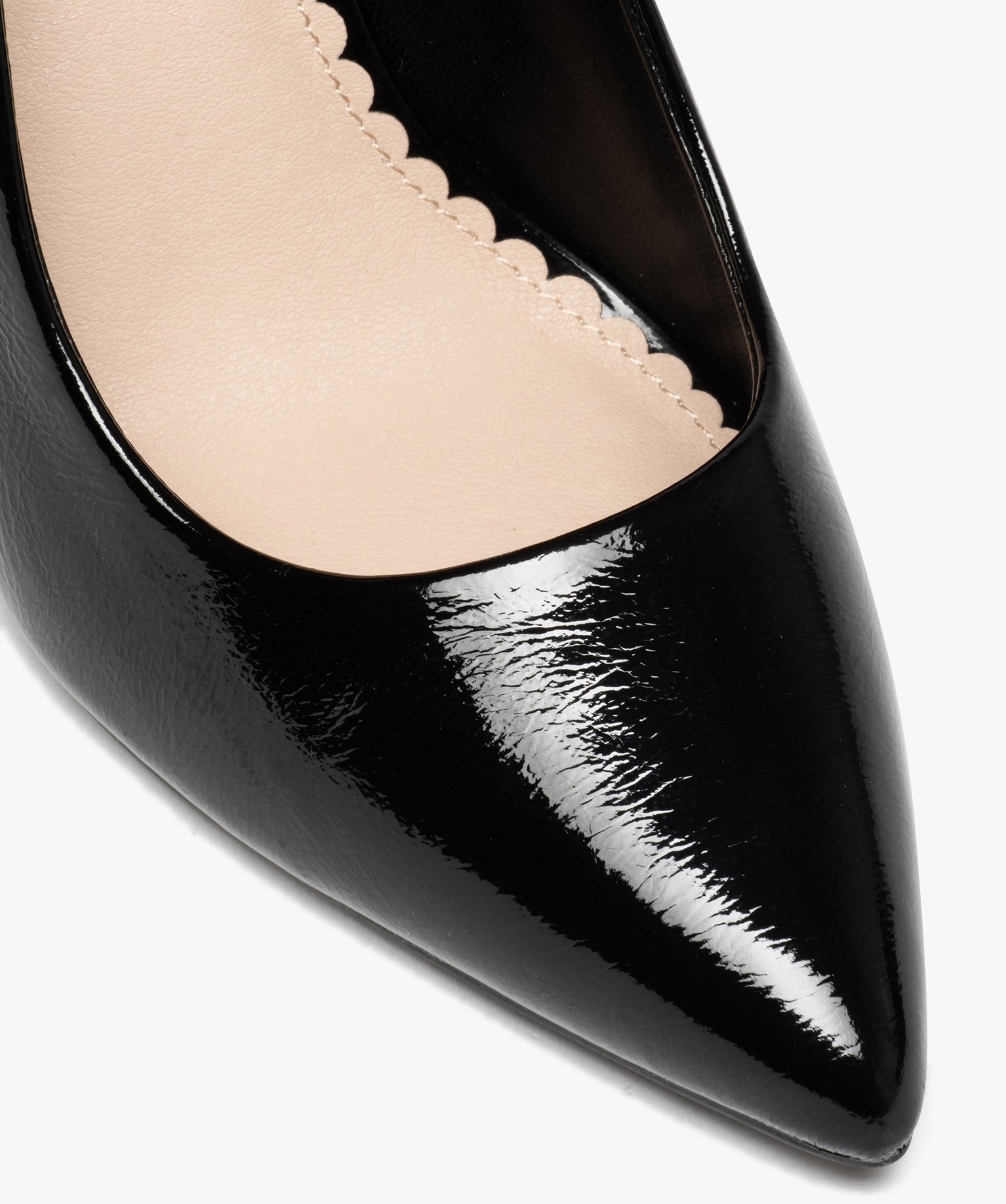 Escarpins femme vernis à talon aiguille et bout pointu noir | GEMO