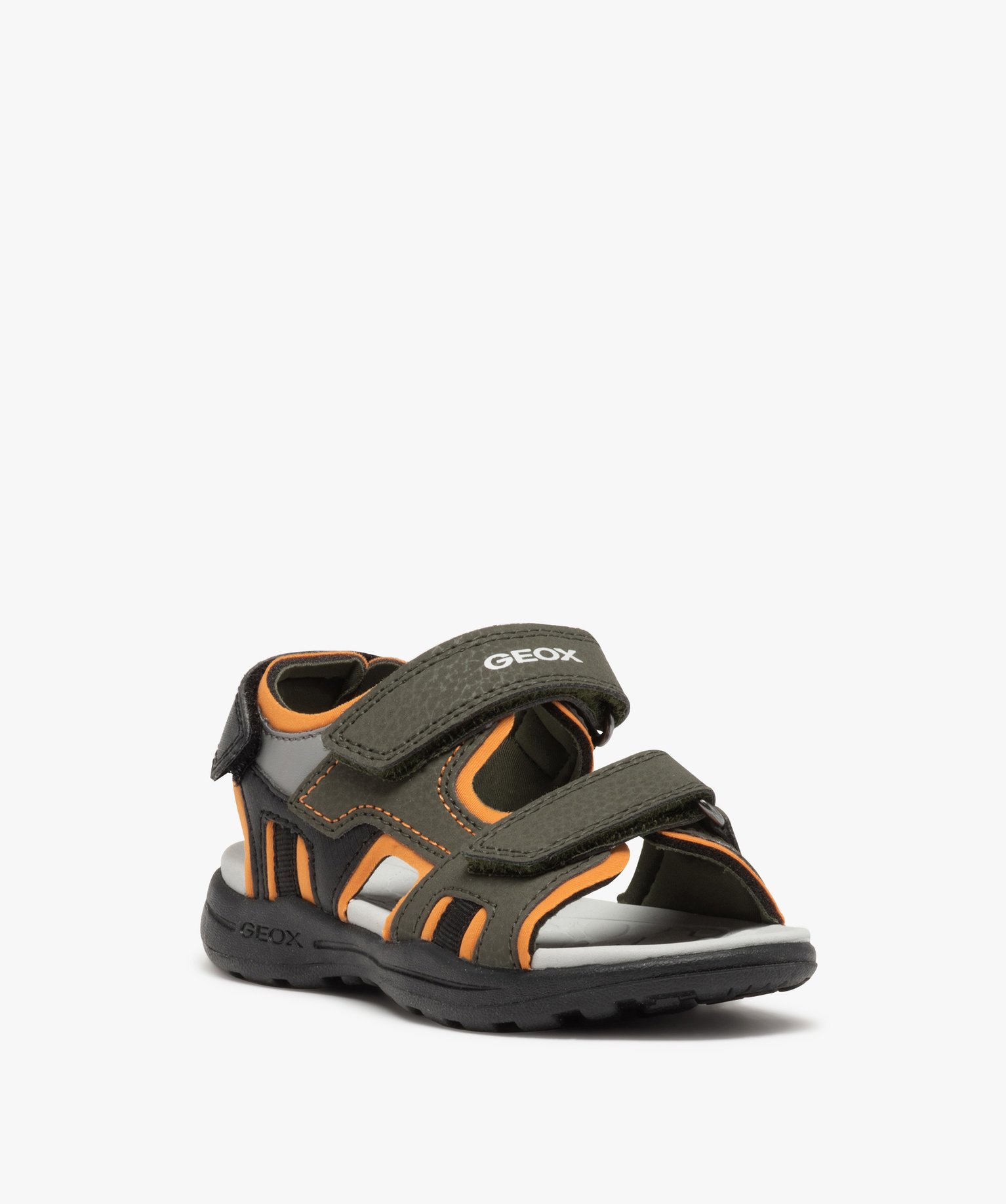 Sandales sport Garçon à brides scratch multicolores - Geox kaki | GEMO