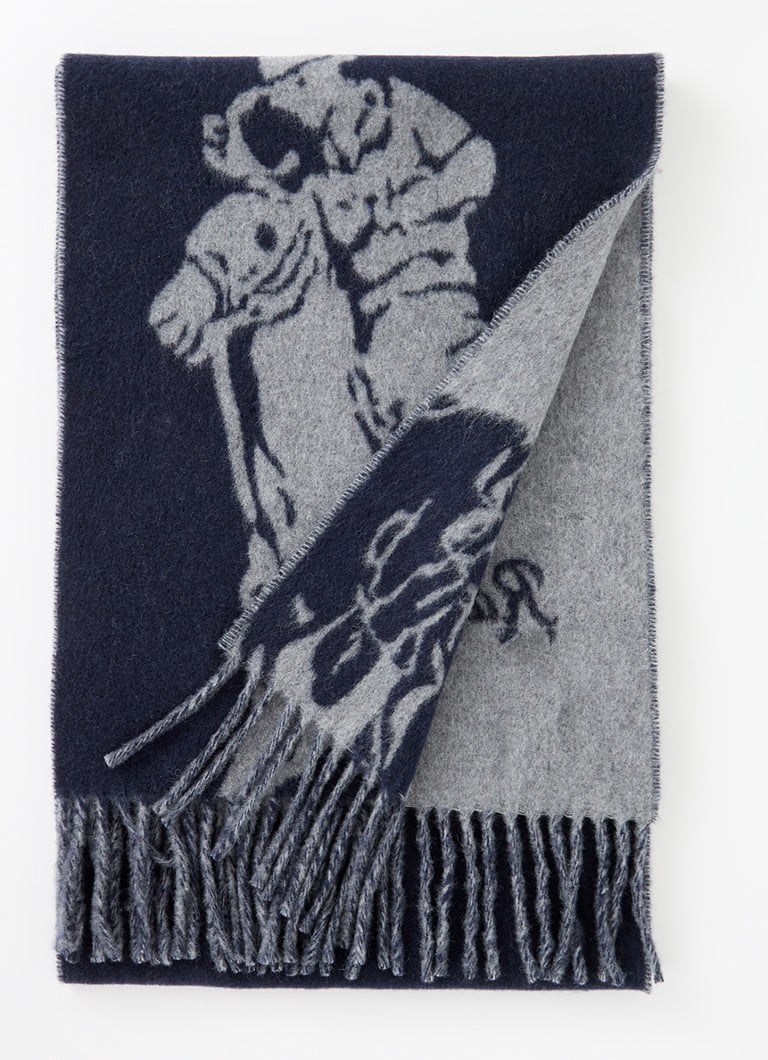 Ralph Lauren Wool Blend Scarf with Logo 178 x 30 cm