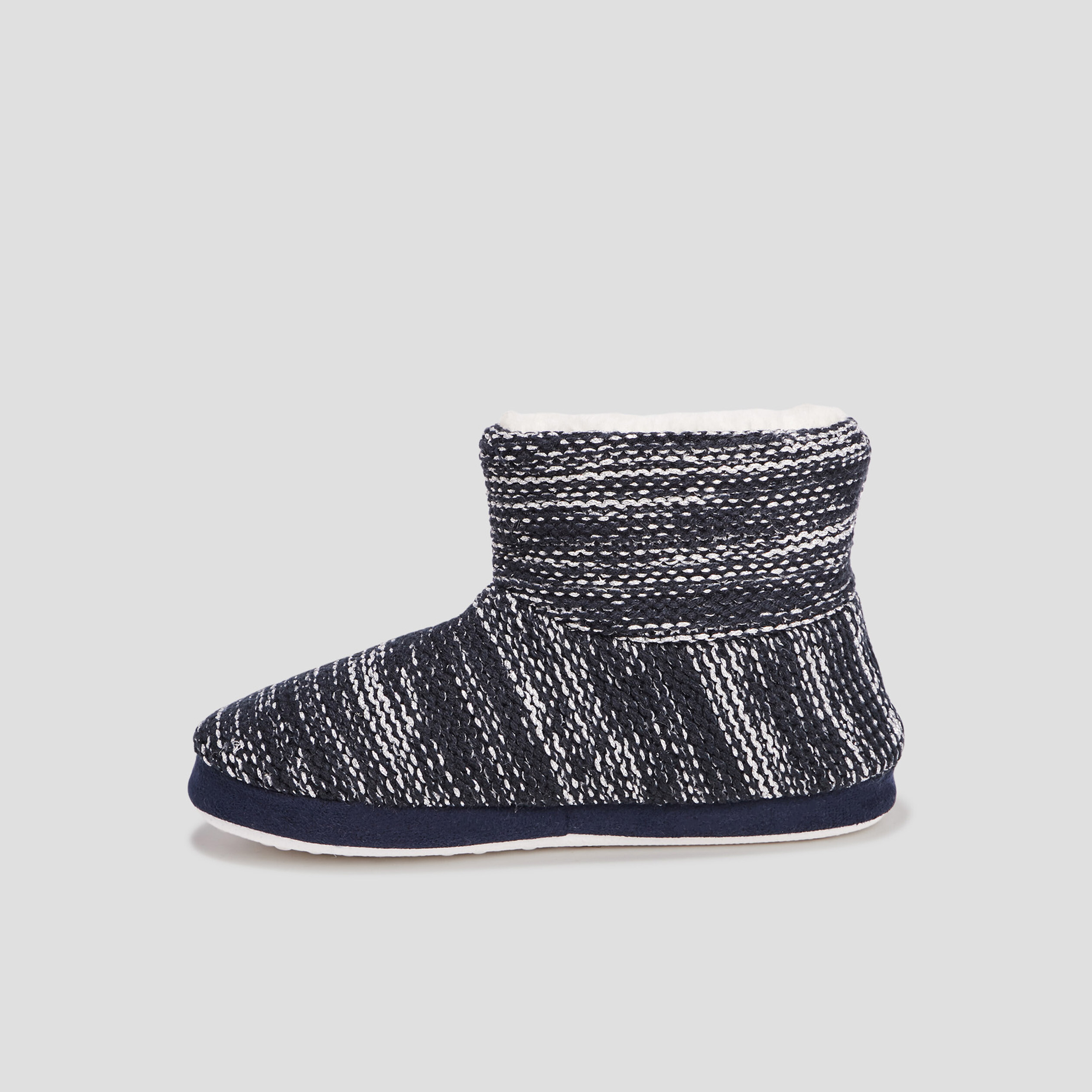 Chaussons bottines fourrées bleu marine femme | La Halle