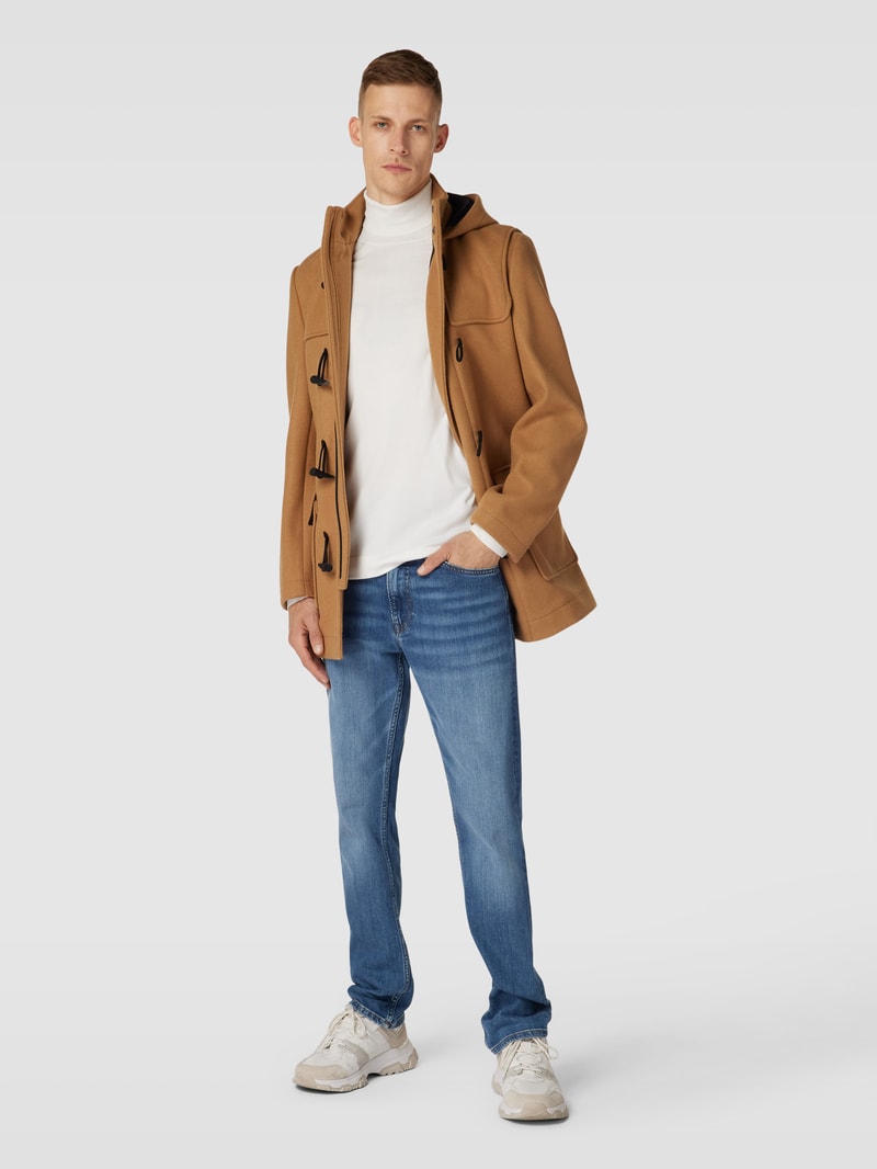 Mantel mit Kapuze in camel